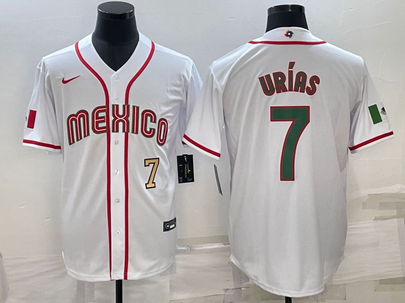 Men 2023 World Cub Mexico #7 Urias White Nike MLB Jersey13->more jerseys->MLB Jersey